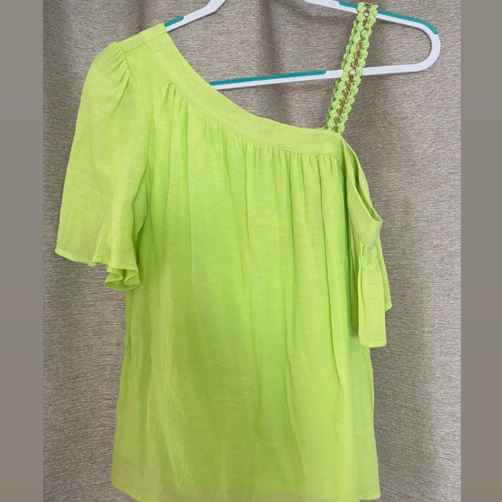 lime 1 shoulder top